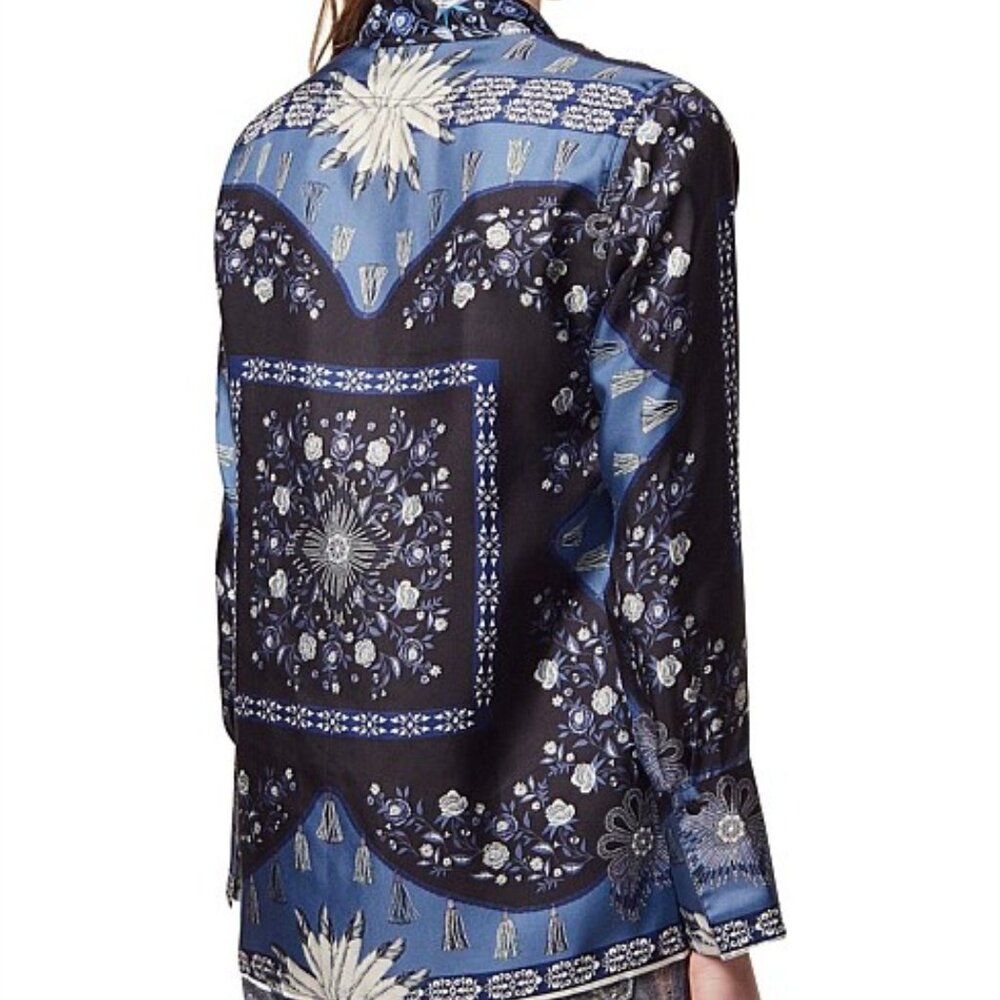 Sandro PARIS - the KIM floral print shirt, 100% Silk - Picture 3 of 11